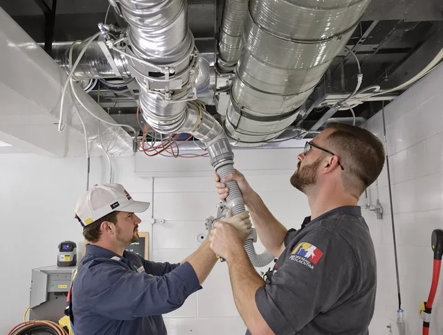 Norwell Air Duct Cleaning technician performing thorough AC duct cleaning in Norwell