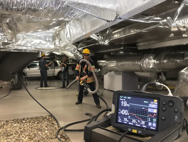 Professional negative pressure duct cleaning by Norwell Air Duct Cleaning in Norwell