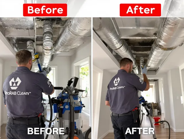 Norwell Air Duct Cleaning expert performing thorough residential duct cleaning in a Norwell home